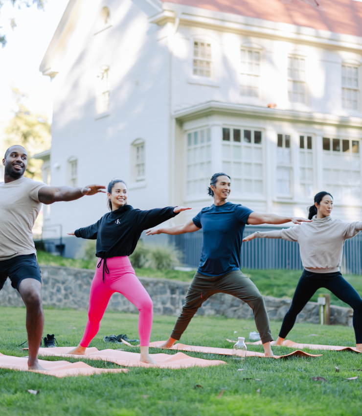 Group outdoor yoga