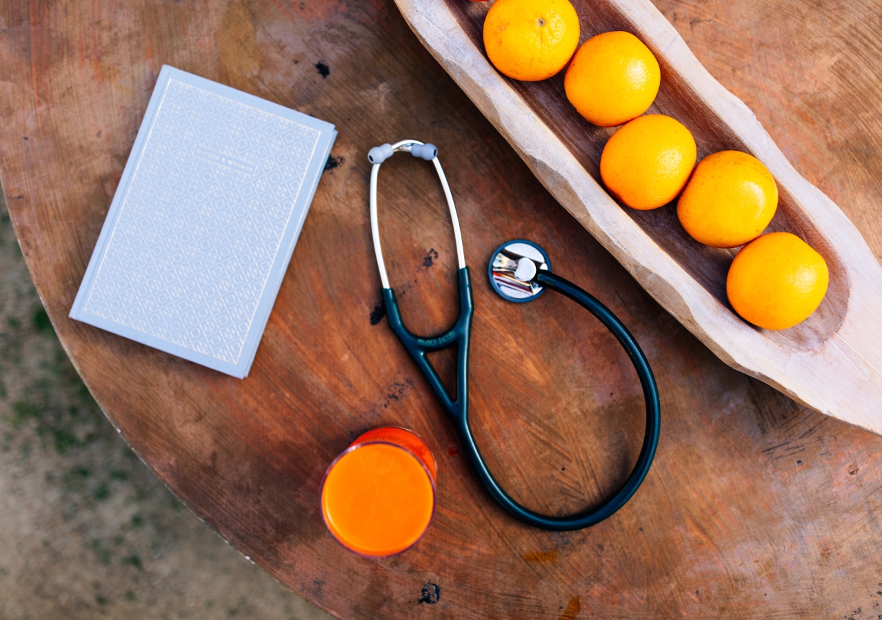stethoscope and oranges