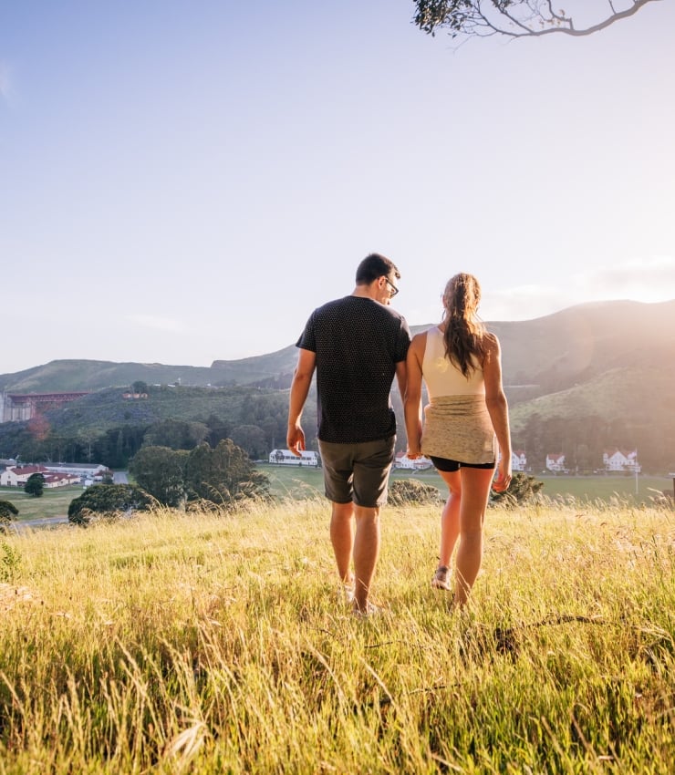 Couple Overlooking the Golden Gate Bridge