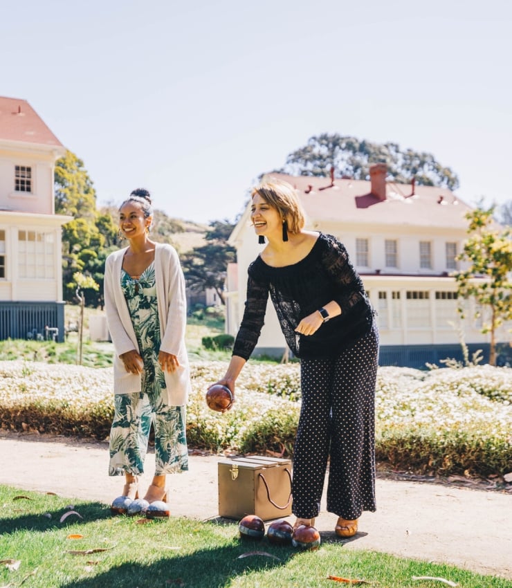 Lawn bowling on property