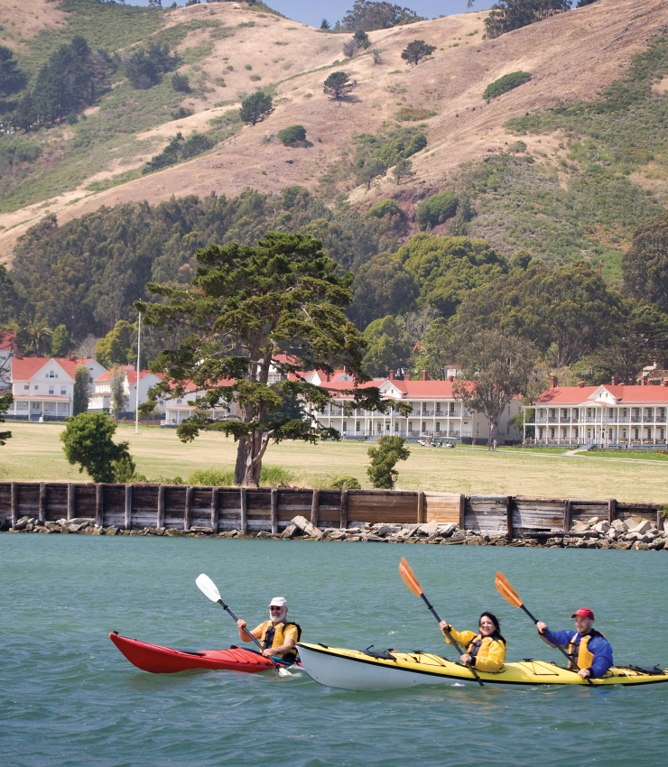 group kayaking by property