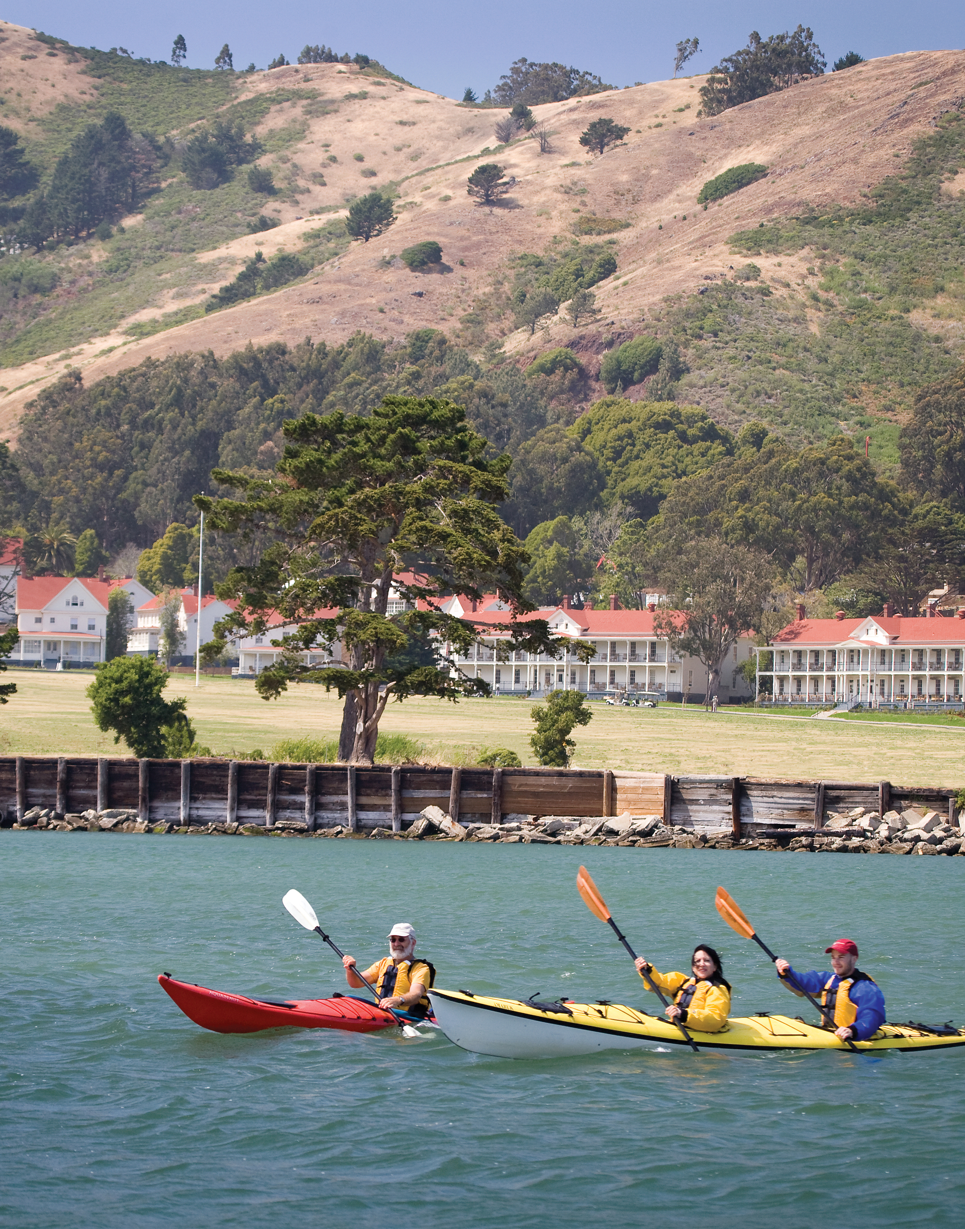 group kayaking by property