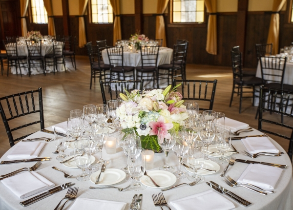 Mission Blue wedding table details