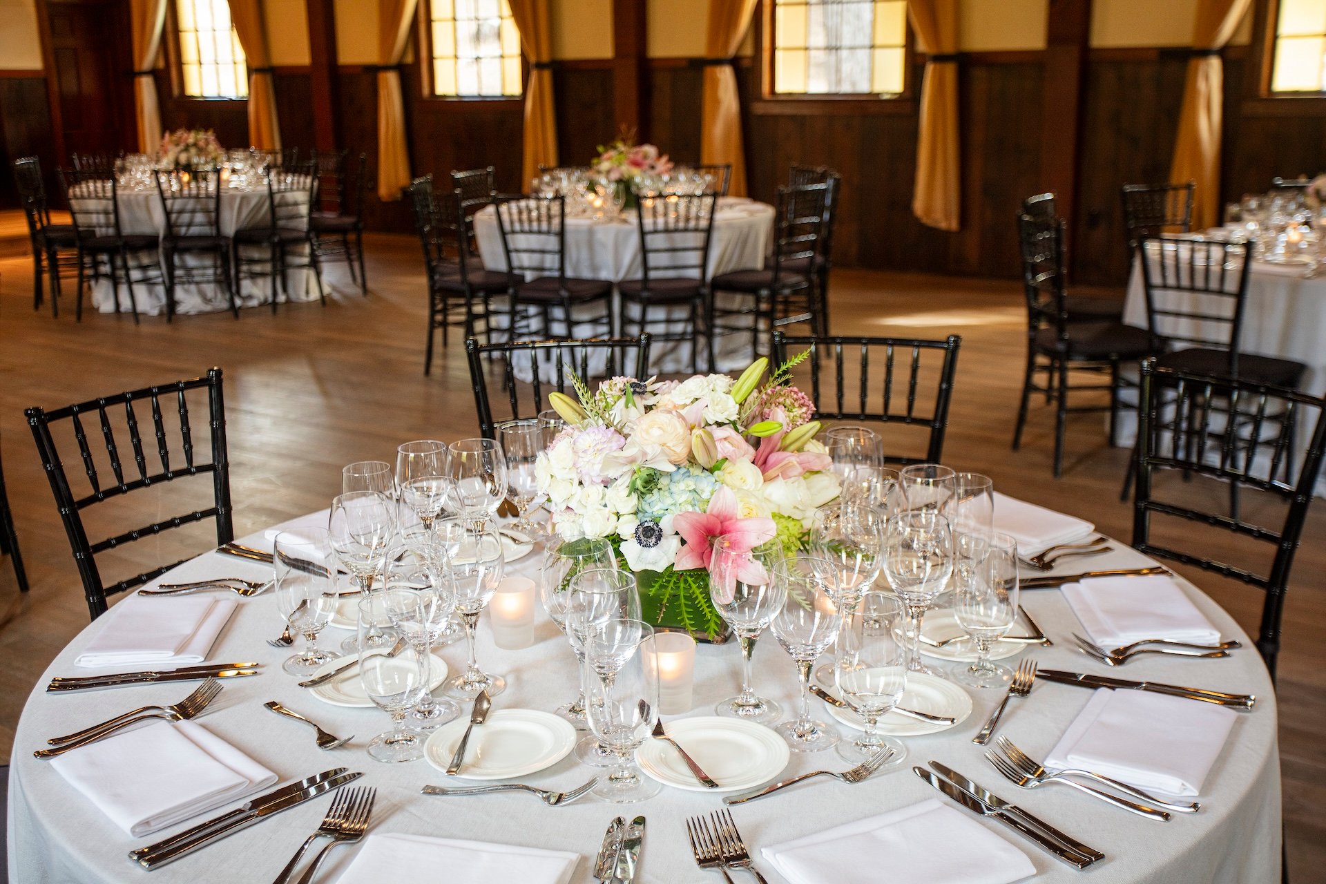 Mission Blue wedding table details