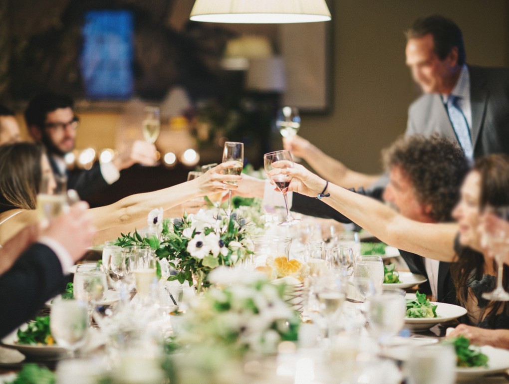 Wedding group cheers