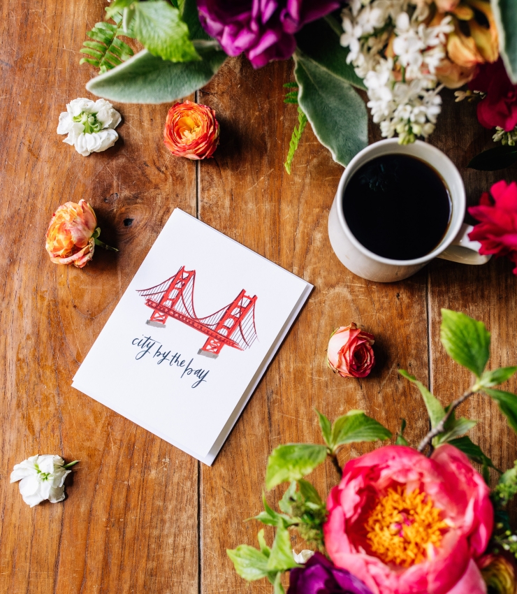 Coffee card and flowers